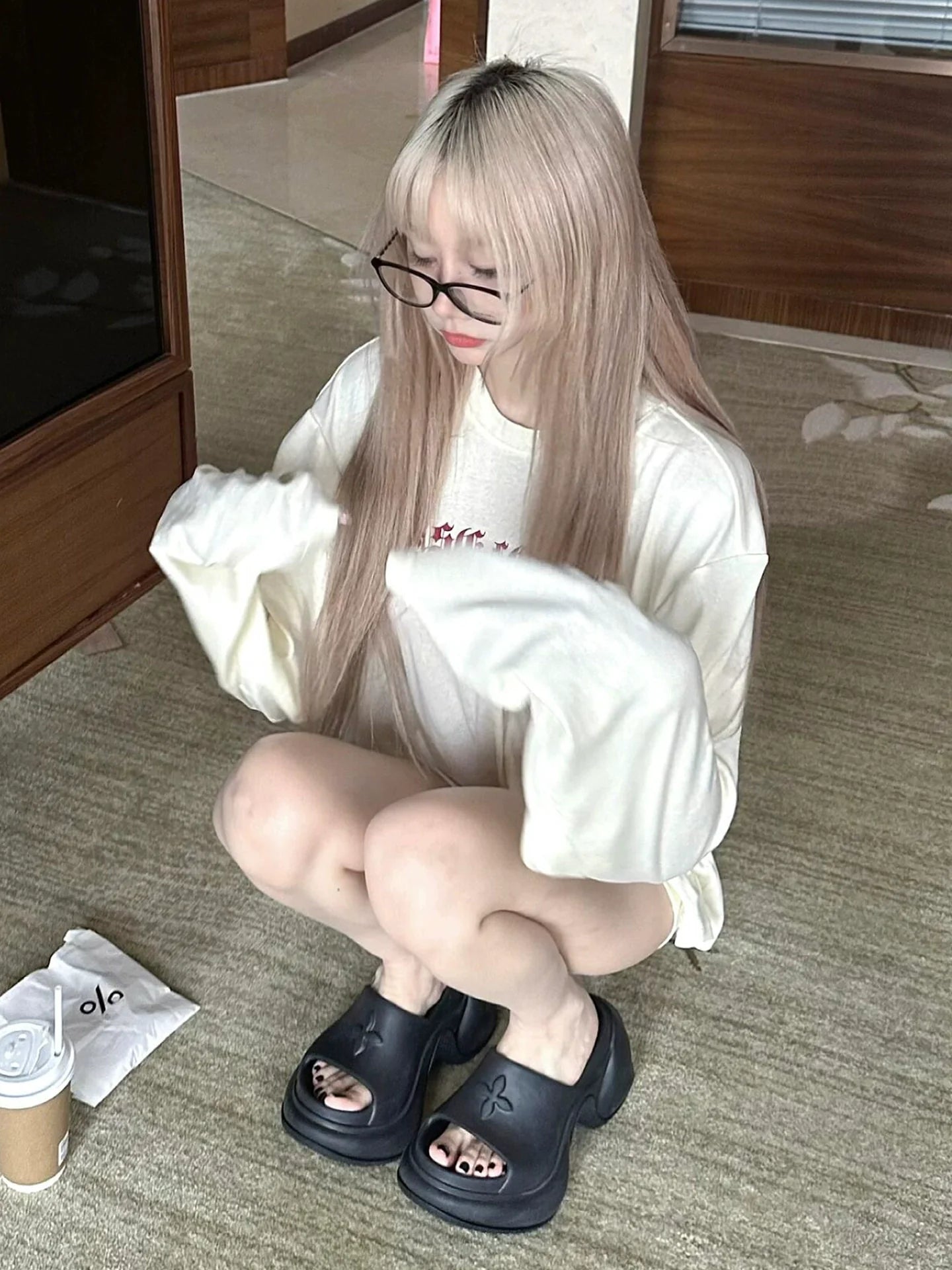 American Vintage White Long Sleeve Tee Autumn Cozy Loose Base Layer Top