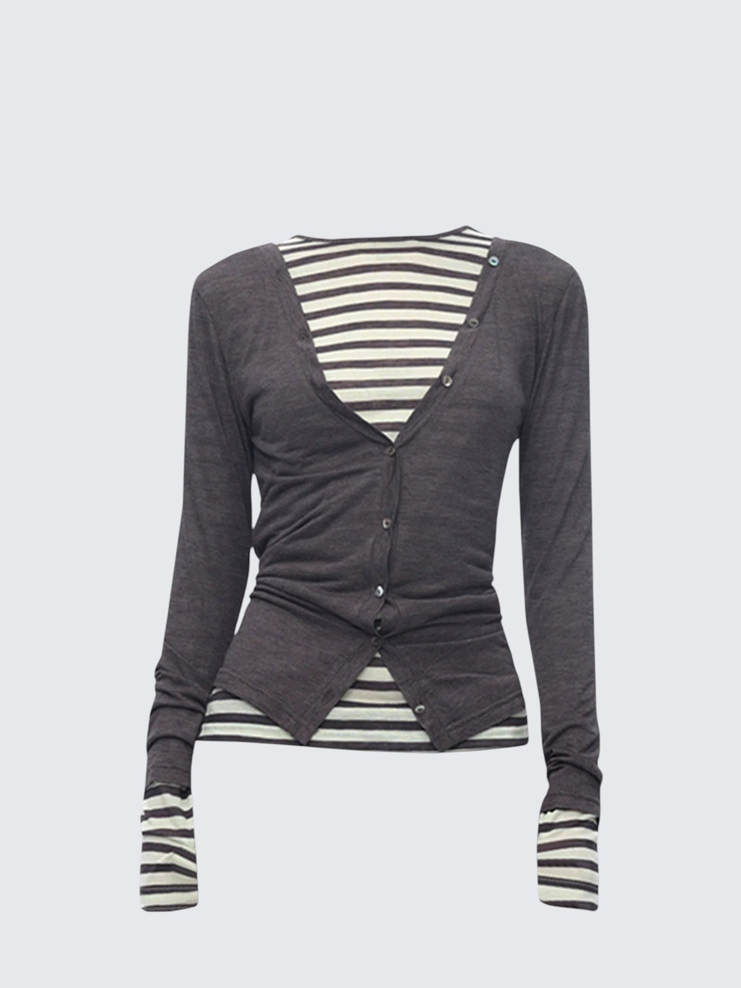 V Neck Reversible Cardigan Set Women