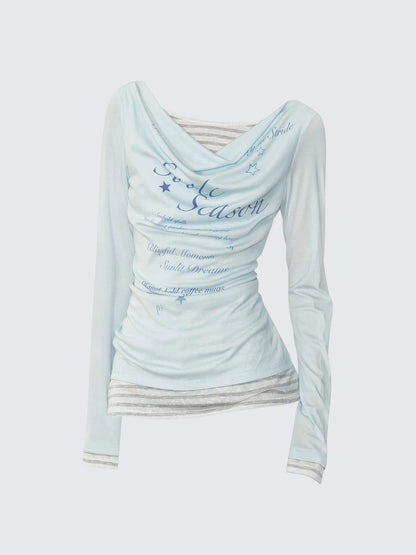 Layered Slouchy Neck Tee