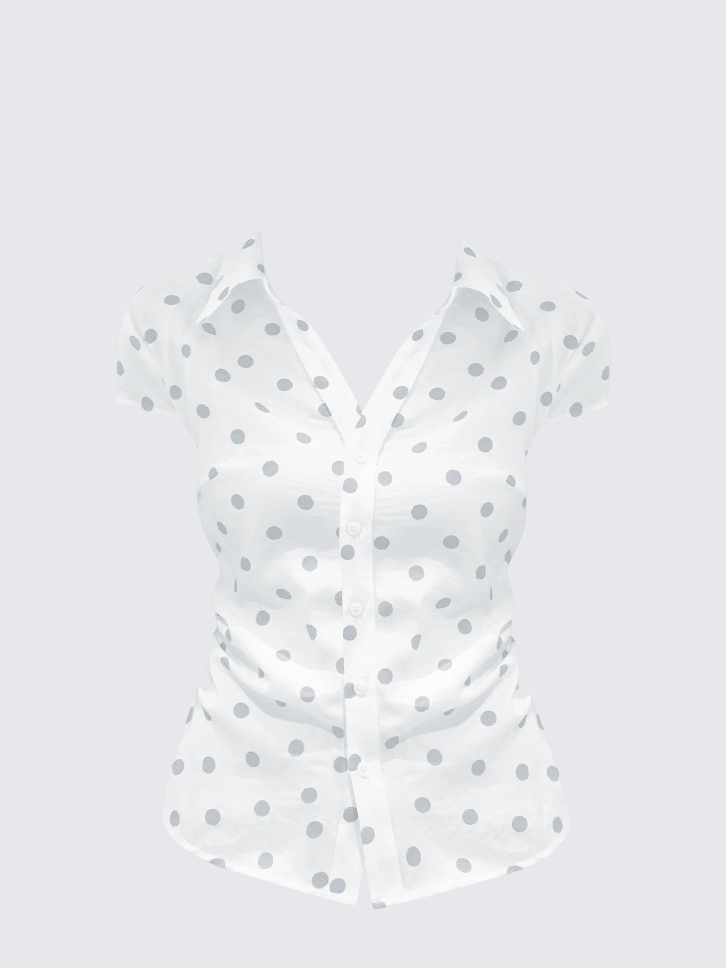 Korean Dot Shoulder Shirt