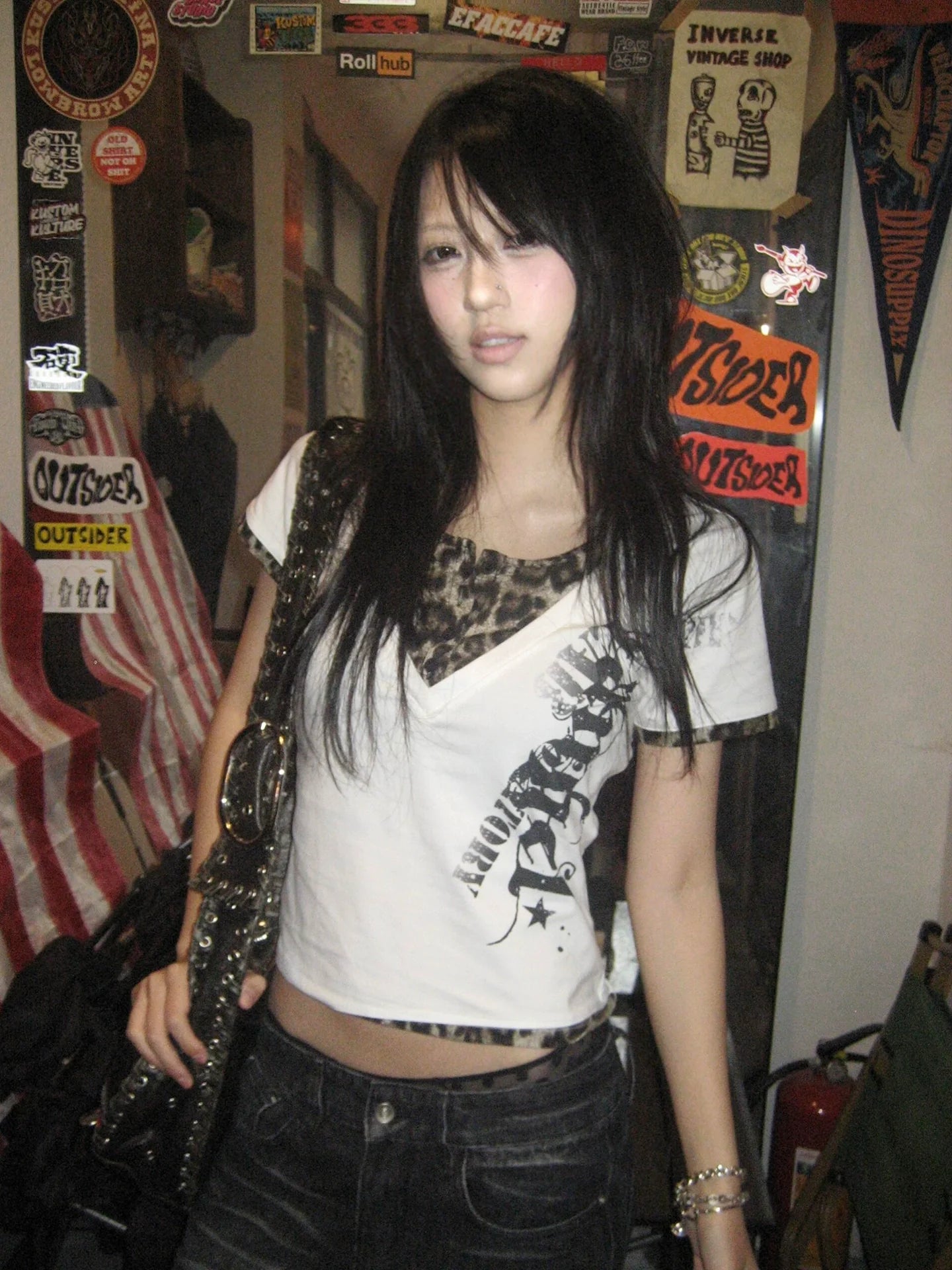 Leopard V Neck Layered Tee