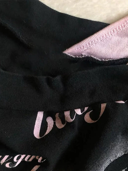 Black Subculture Y2K E-girl Abi American Retro Asymmetrical Shoulder Letter Tank Top