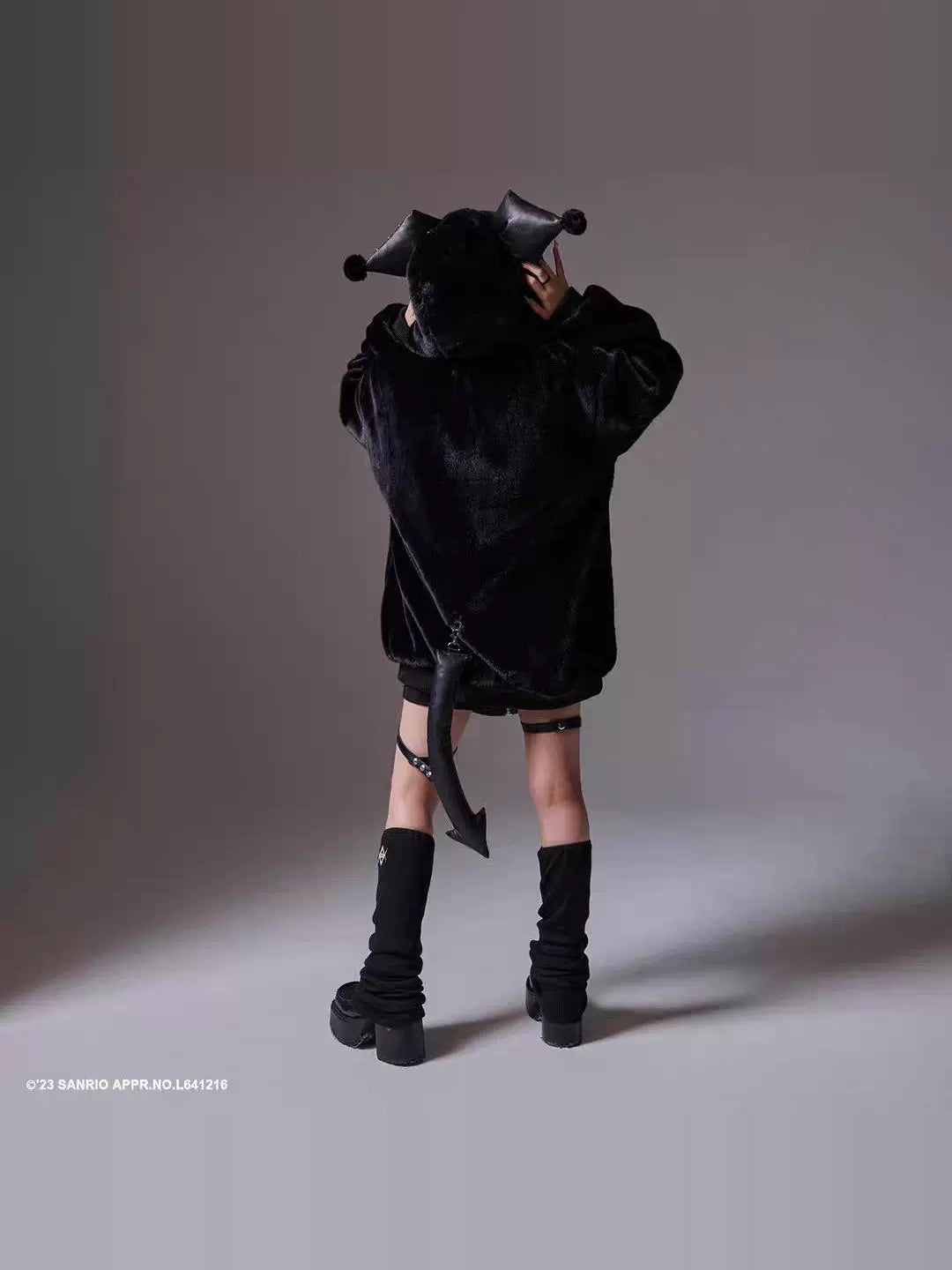 Kuromi Faux Fur Coat Harajuku