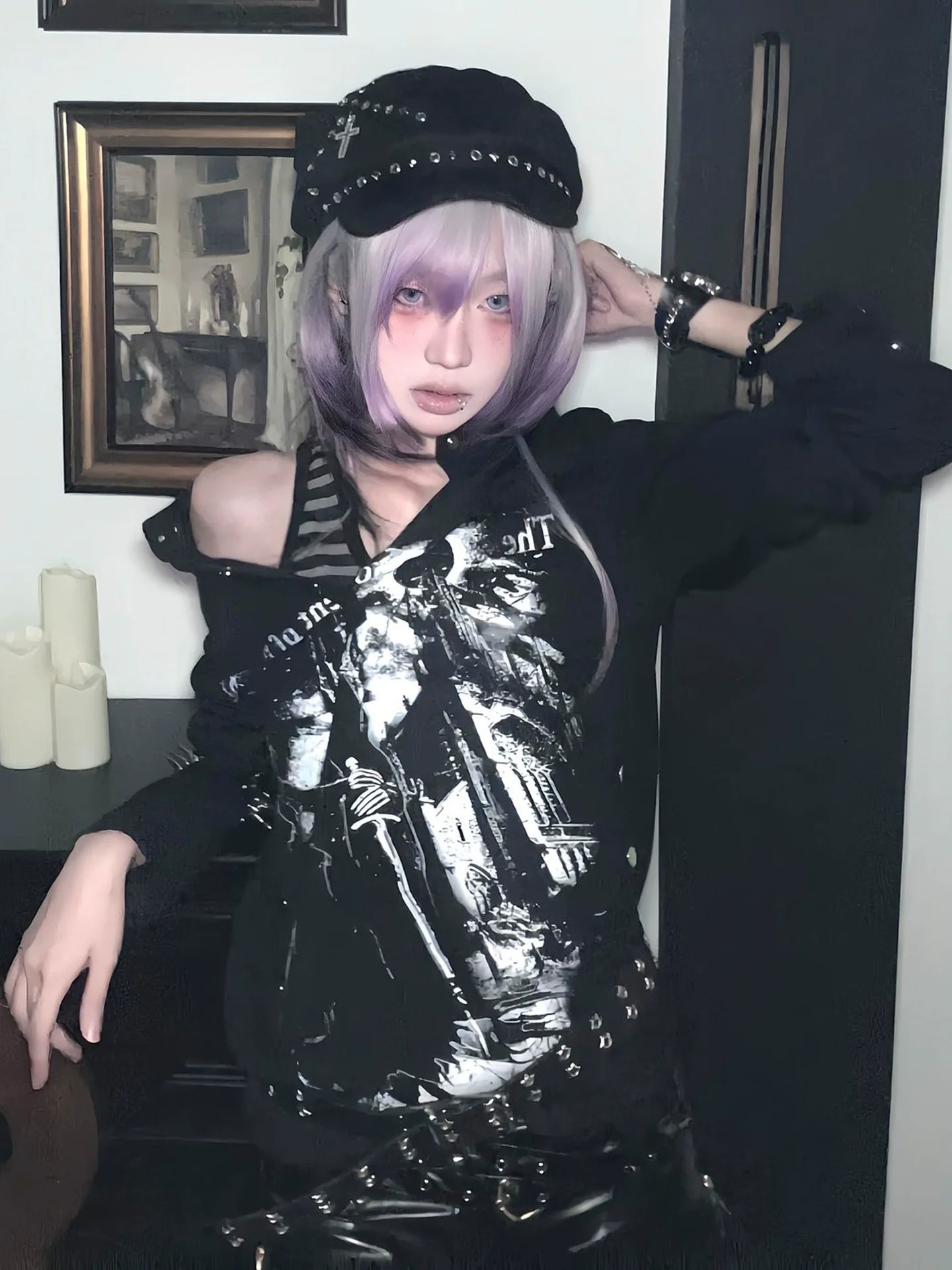 Y2K Black Castle V Tee