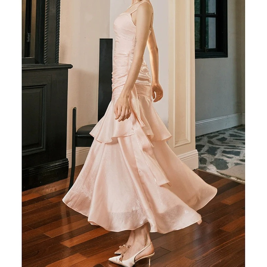 Pink Mermaid Princess Luxury Gown Dress