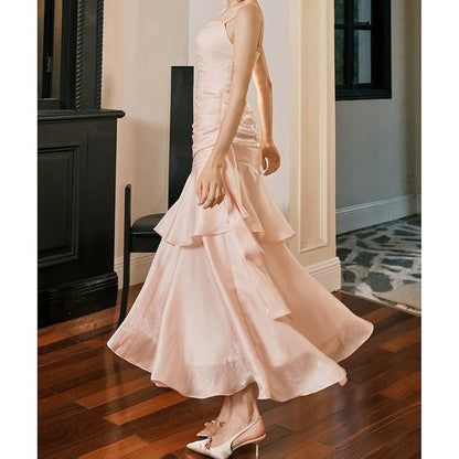 Pink Mermaid Princess Luxury Gown Dress