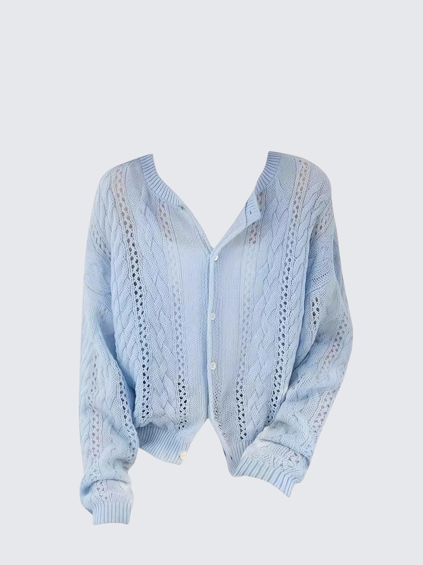 Mohair Openwork Knit Cardigan