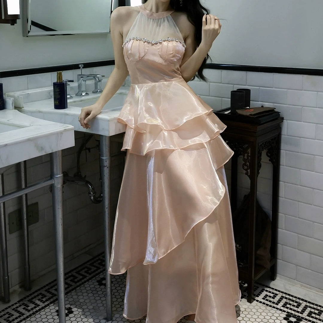 Pink Ruffle Chanel-Inspired Gown Prom Dress