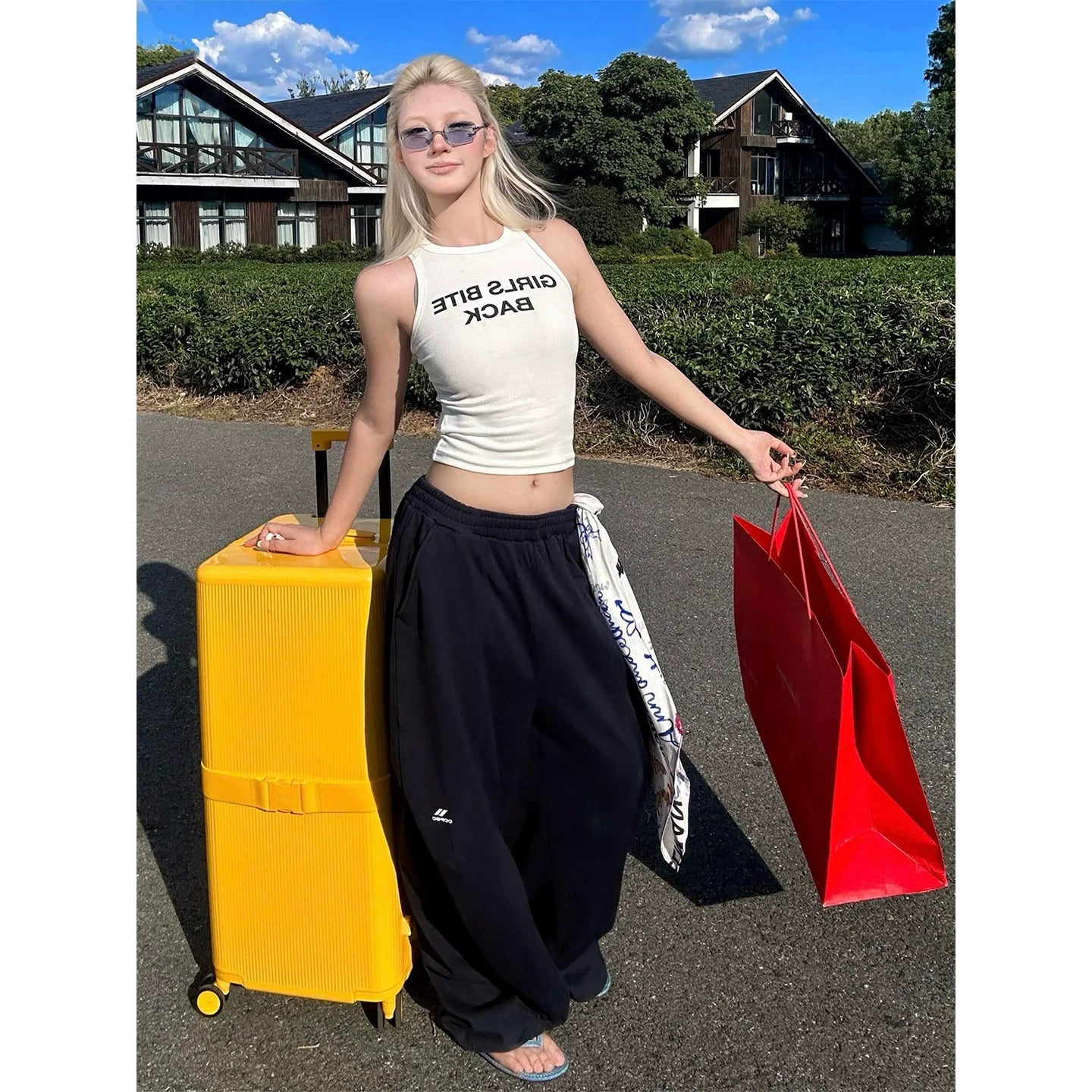 American Retro Baggy Sweatpants Autumn Casual Wide-Leg Lazy Fit Blade Pants