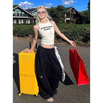 American Retro Baggy Sweatpants Autumn Casual Wide-Leg Lazy Fit Blade Pants