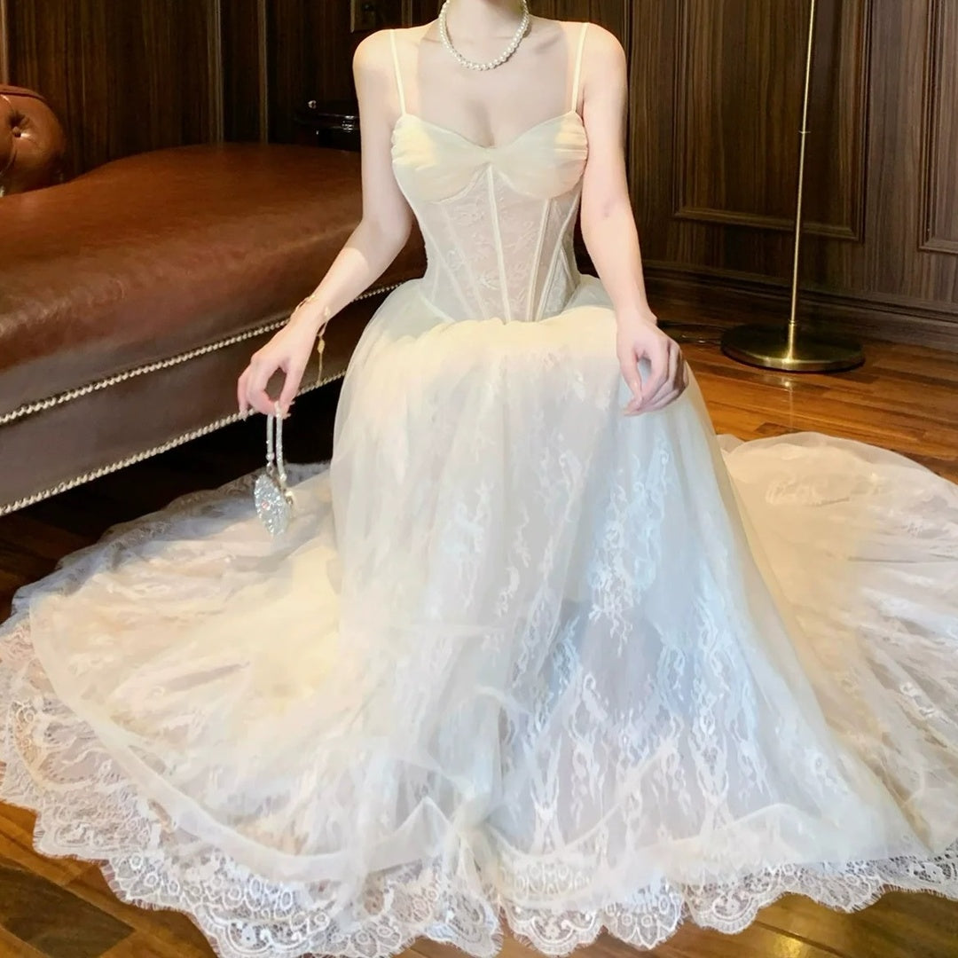 Lace Tulle Ball Gown Prom Dress