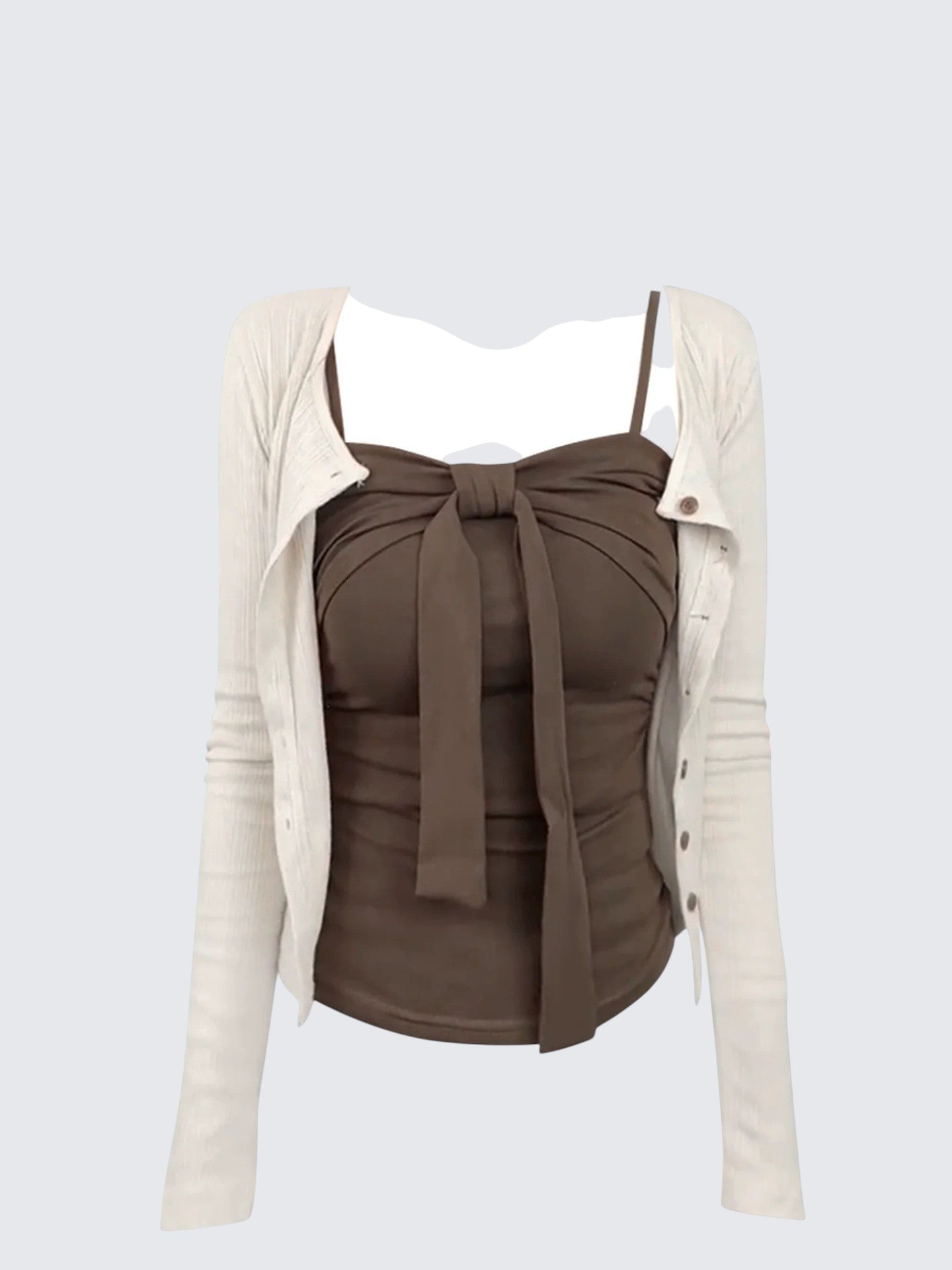 Korean Bow Tie Bustier Top