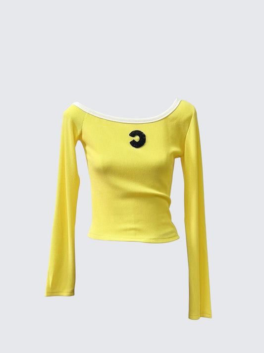 Letter Print Off Shoulder Tee Women