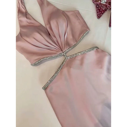 Satin Party Spaghetti Strap Mini Dress