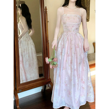 Strapless Floral Gown Dress with Detachable Straps