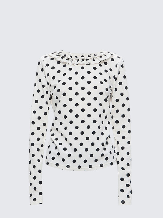 Ruffle Polka Dot Tee Women