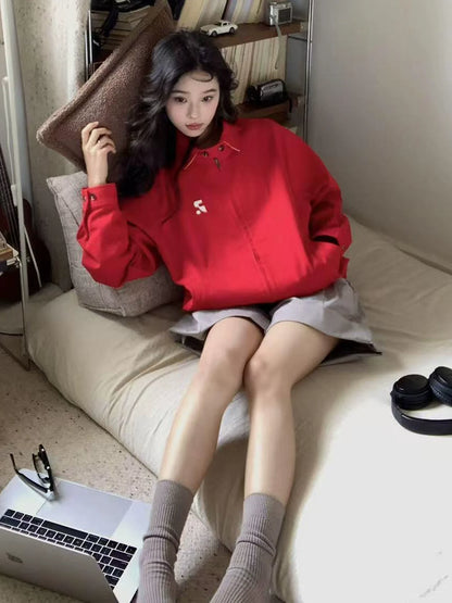 American Vintage Red Zip Jacket Lightweight Casual Outerwear