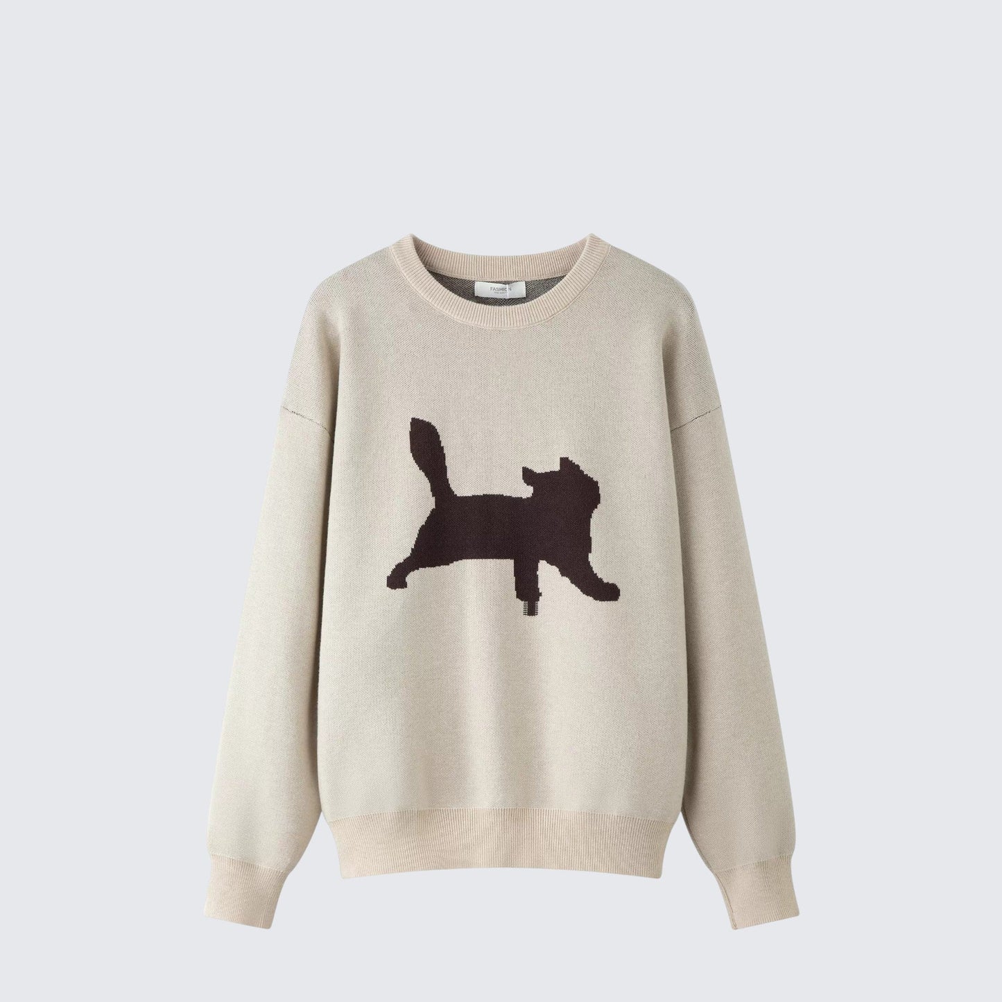Cat Pattern Soft Knit Unisex Sweater
