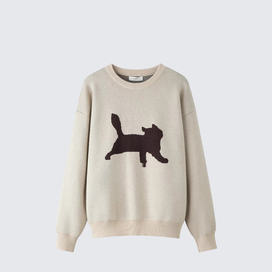 Cat Pattern Soft Knit Unisex Sweater