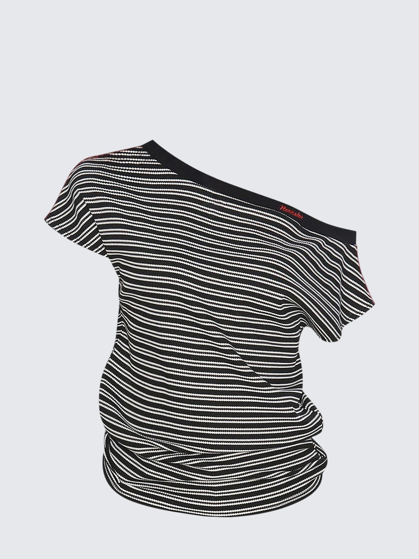 American Vintage Black & White Stripe Off-Shoulder Tee