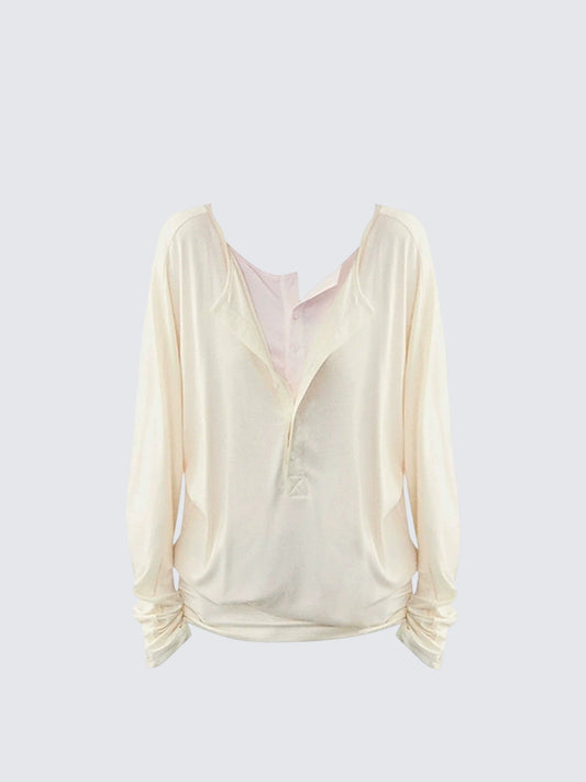 Batwing Layered Long Sleeve Tee Women