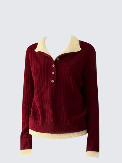 Vintage Sheepwool Faux Two-Piece Knit