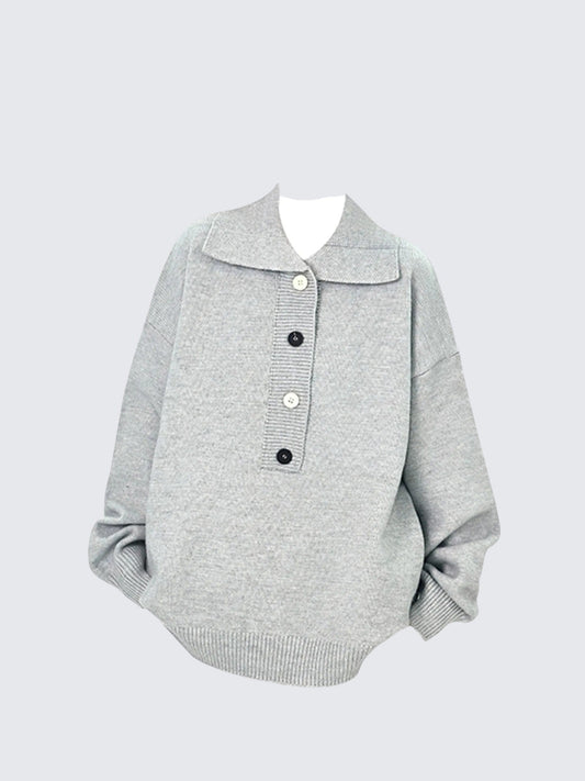 American Vintage Henley Knit Sweater