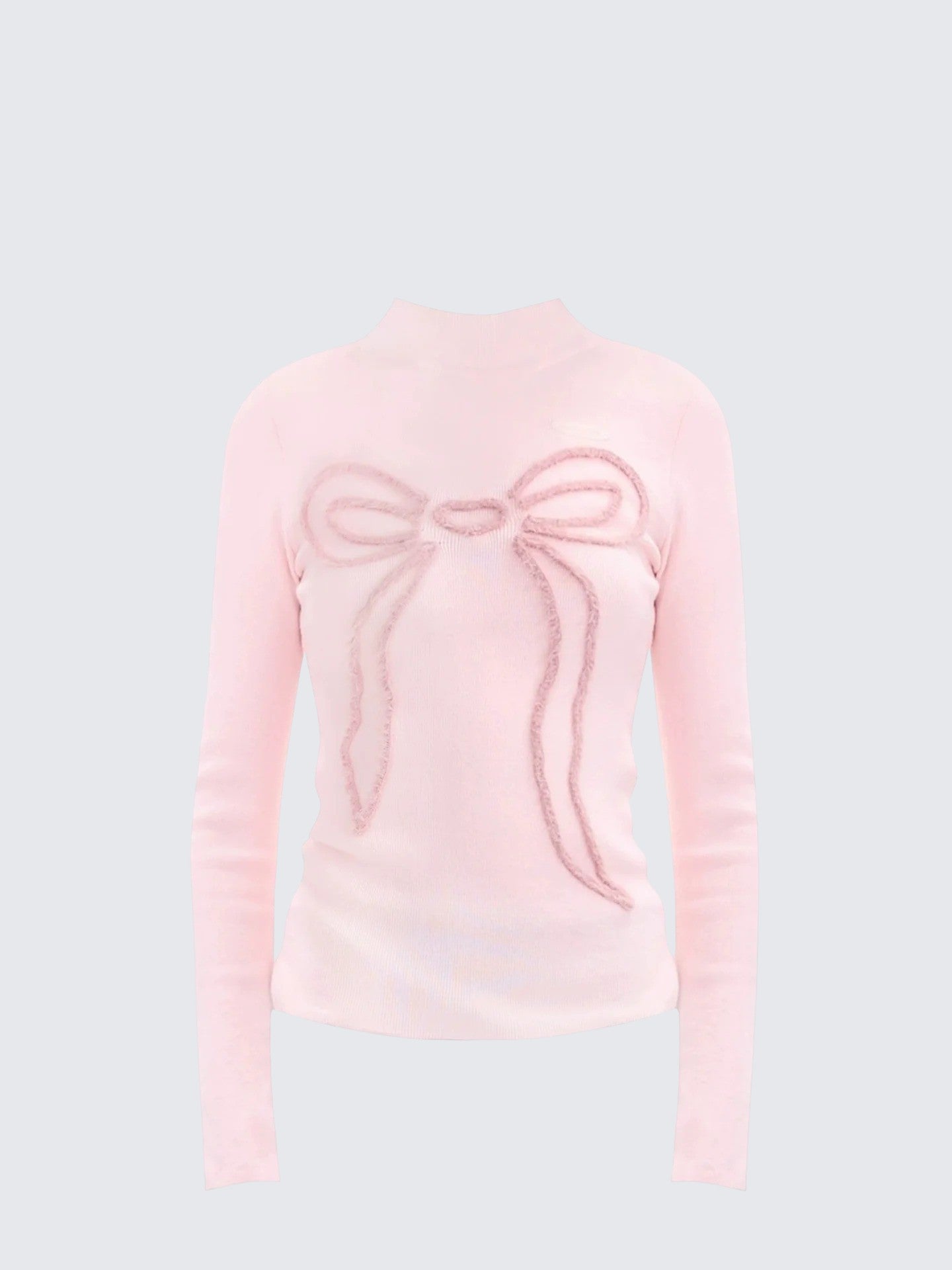 American Pink Bow Turtleneck Knit Top