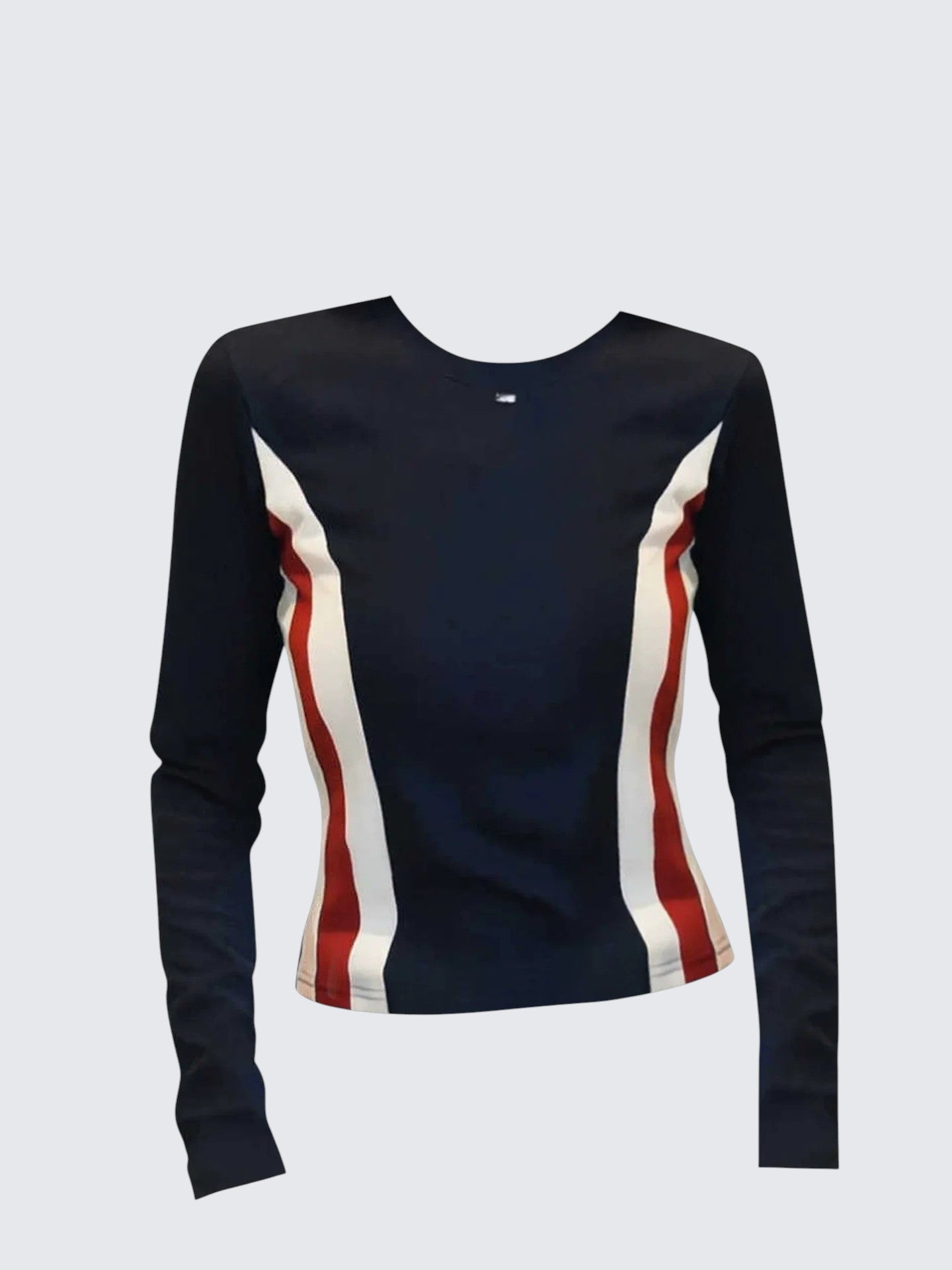 Korean Contrast Patchwork Long Sleeve Tee