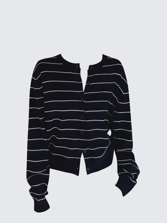 Navy Stripe Cardigan Women