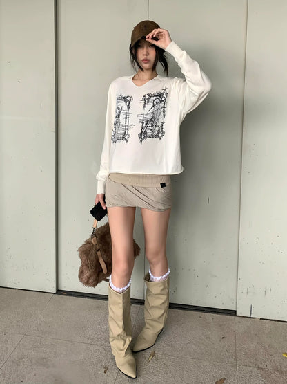 Y2K White Angel & Death Polo Tee