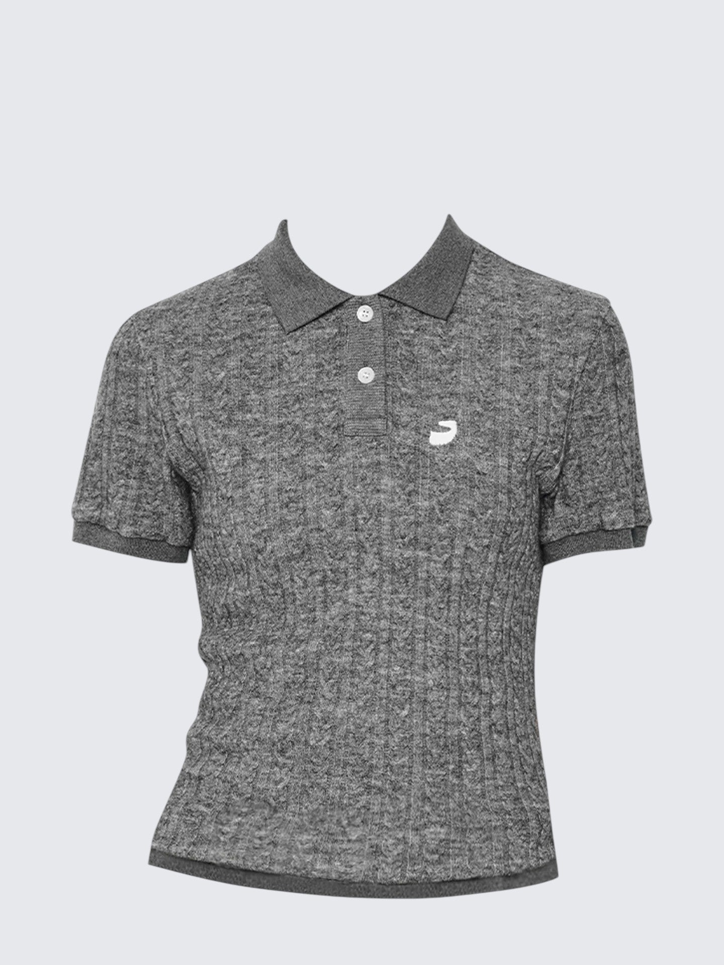 Vintage Cable Knit Polo Top