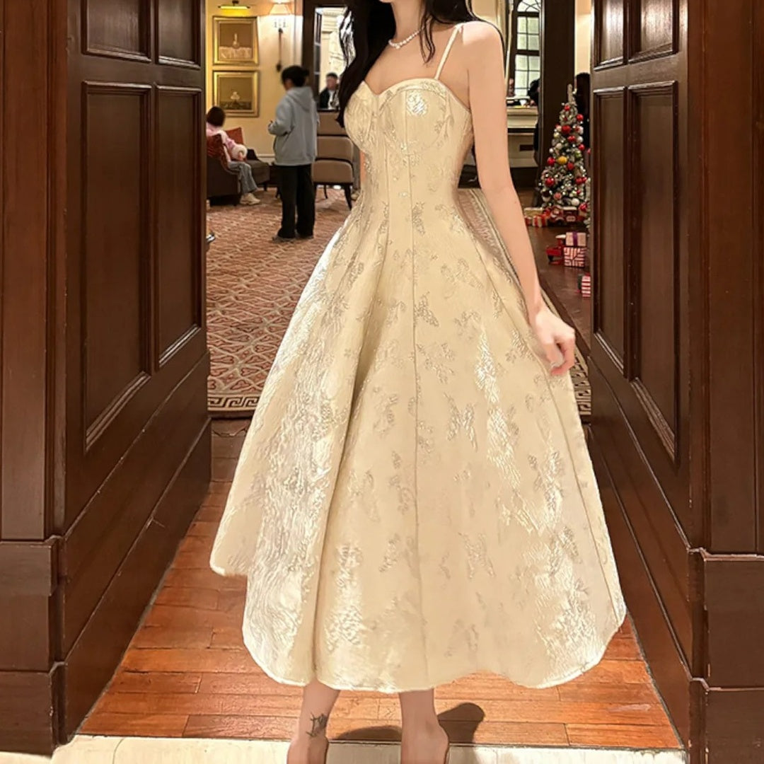 French Embroidered Butterfly Luxury Mini Gown Dress