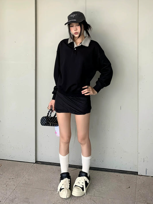 Old Money Houndstooth Polo Hoodie