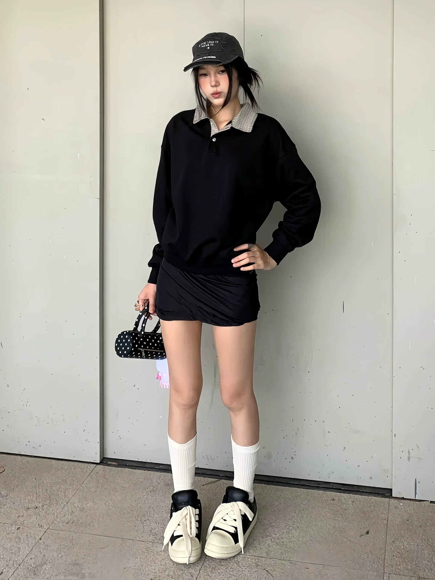 Old Money Houndstooth Polo Hoodie