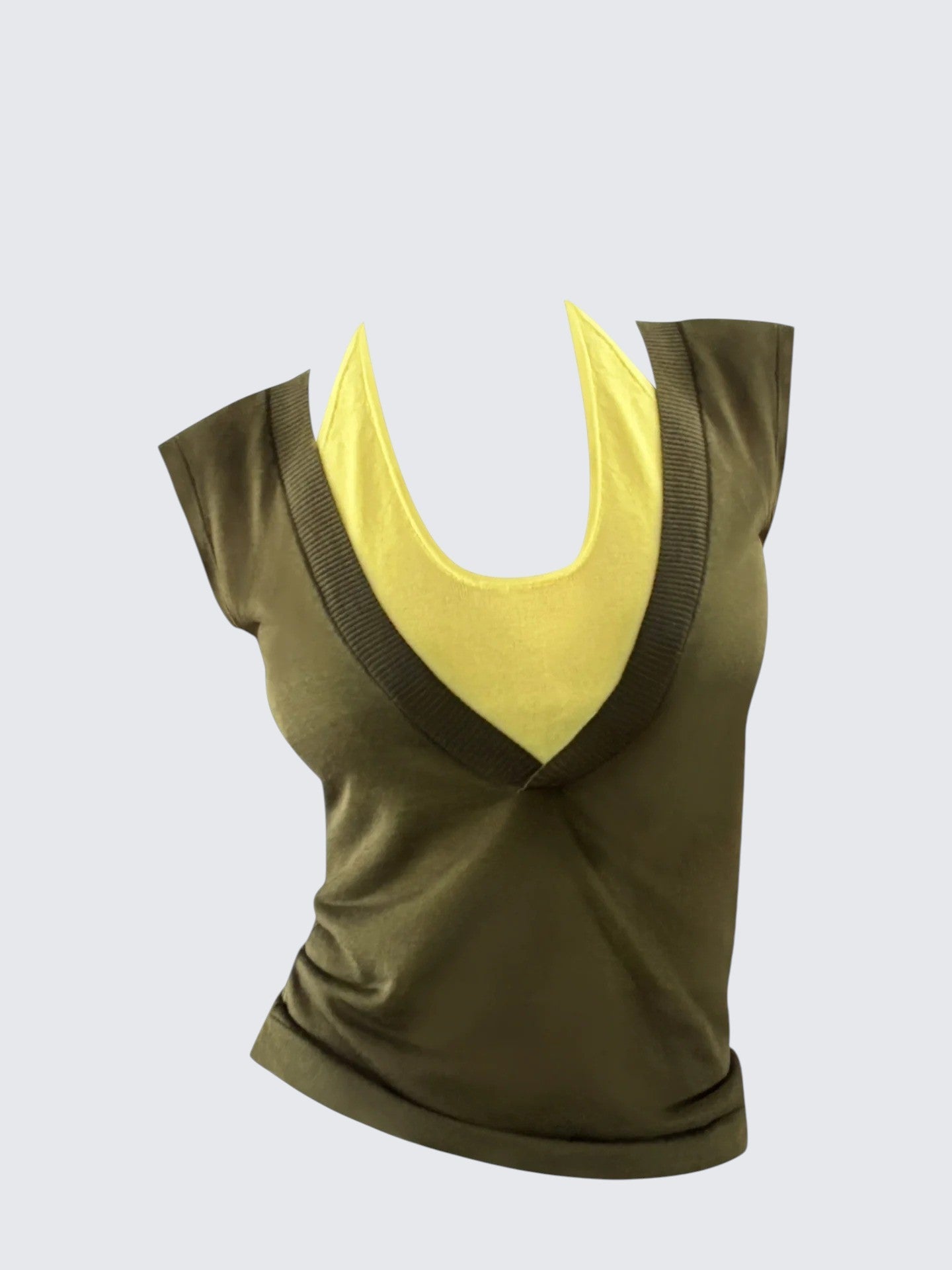 Contrast Knit Halter Top