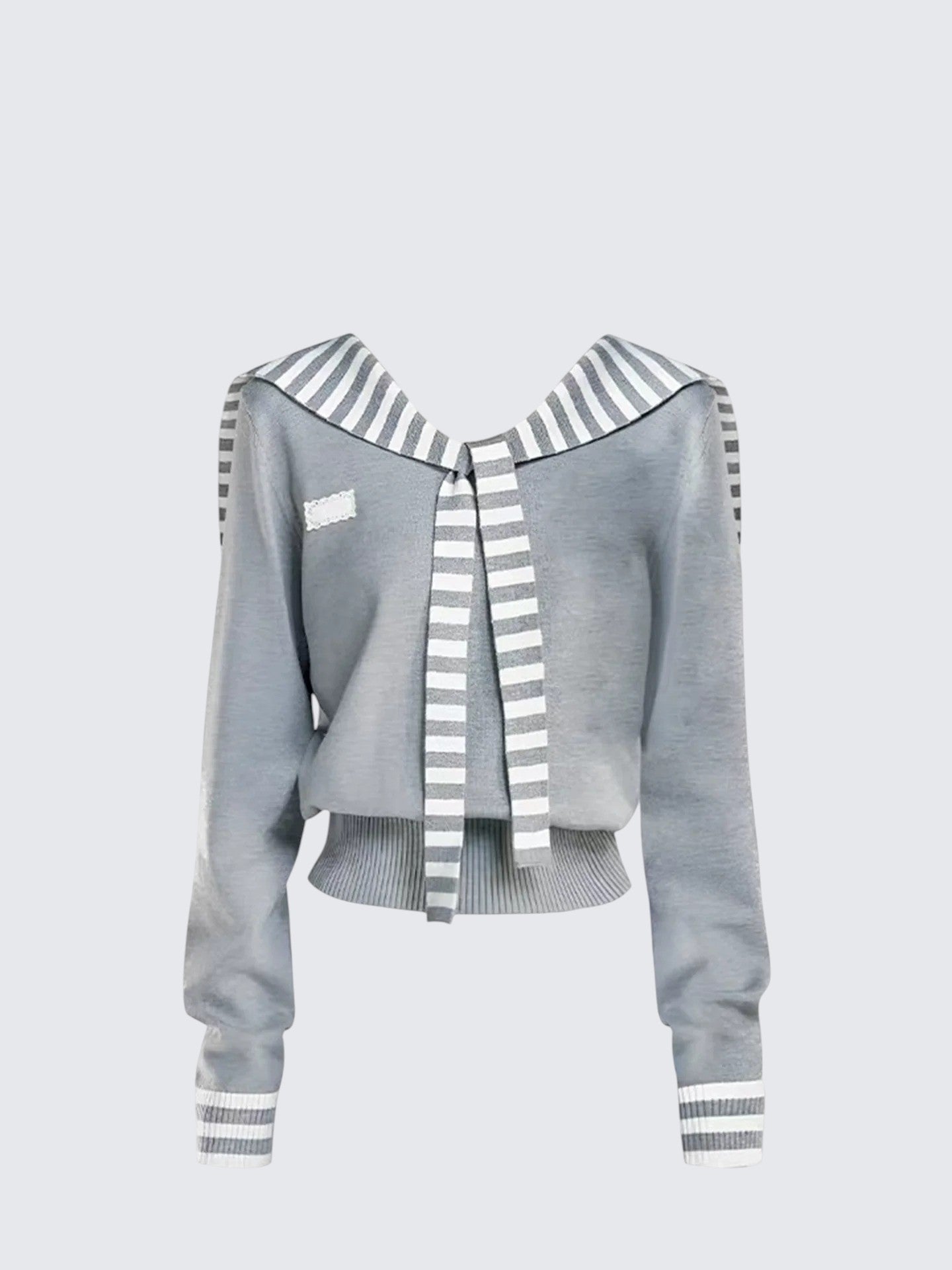 Navy Collar Striped Sweater