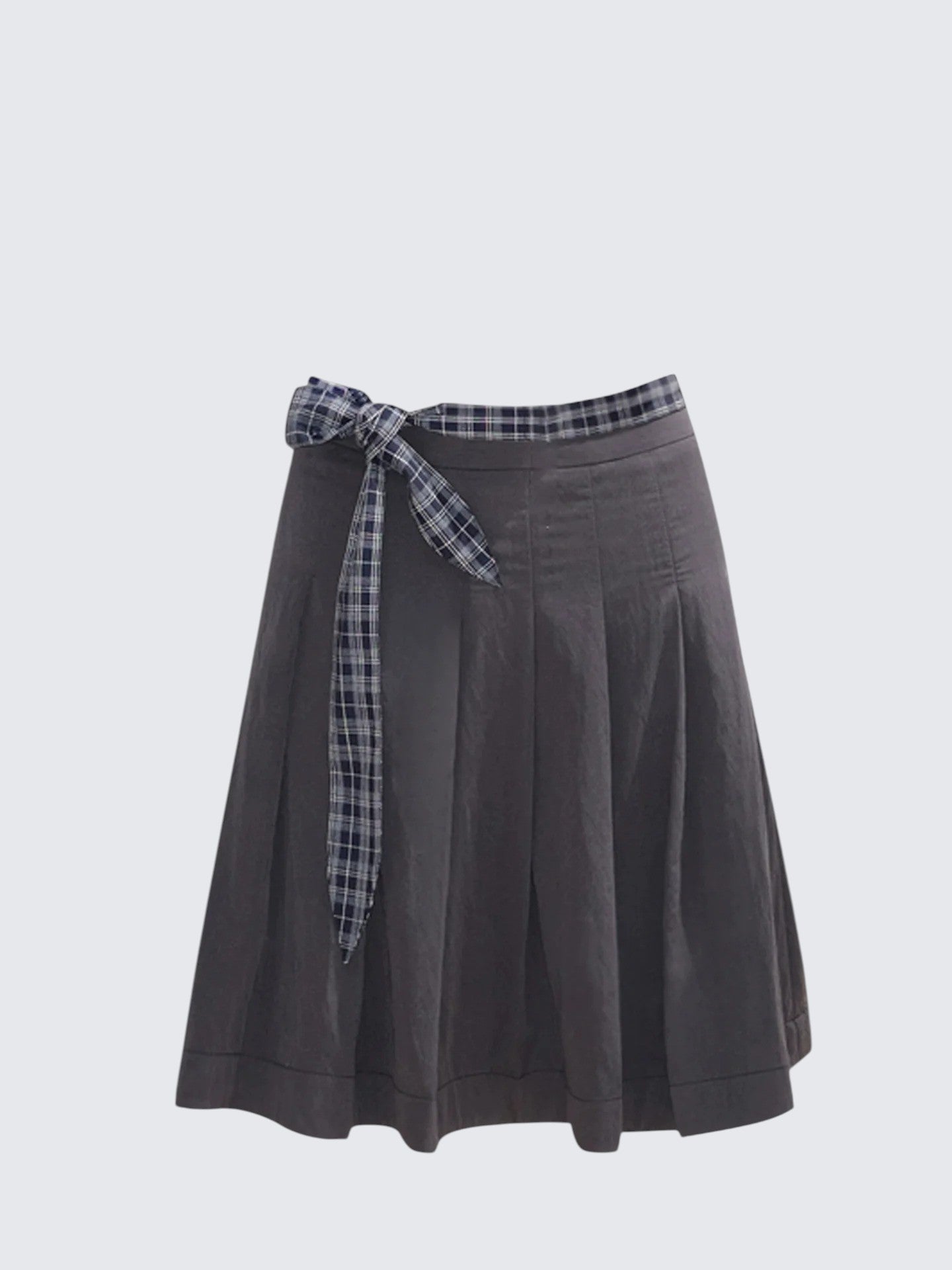 Vintage Lace-Up Pleated Skirt