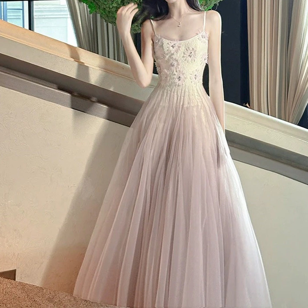 Heavy Lace Tulle Ball Gown Prom Dress