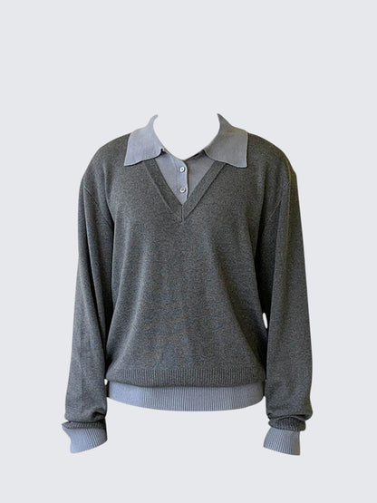 Old Money Layered Polo Knit Top Women