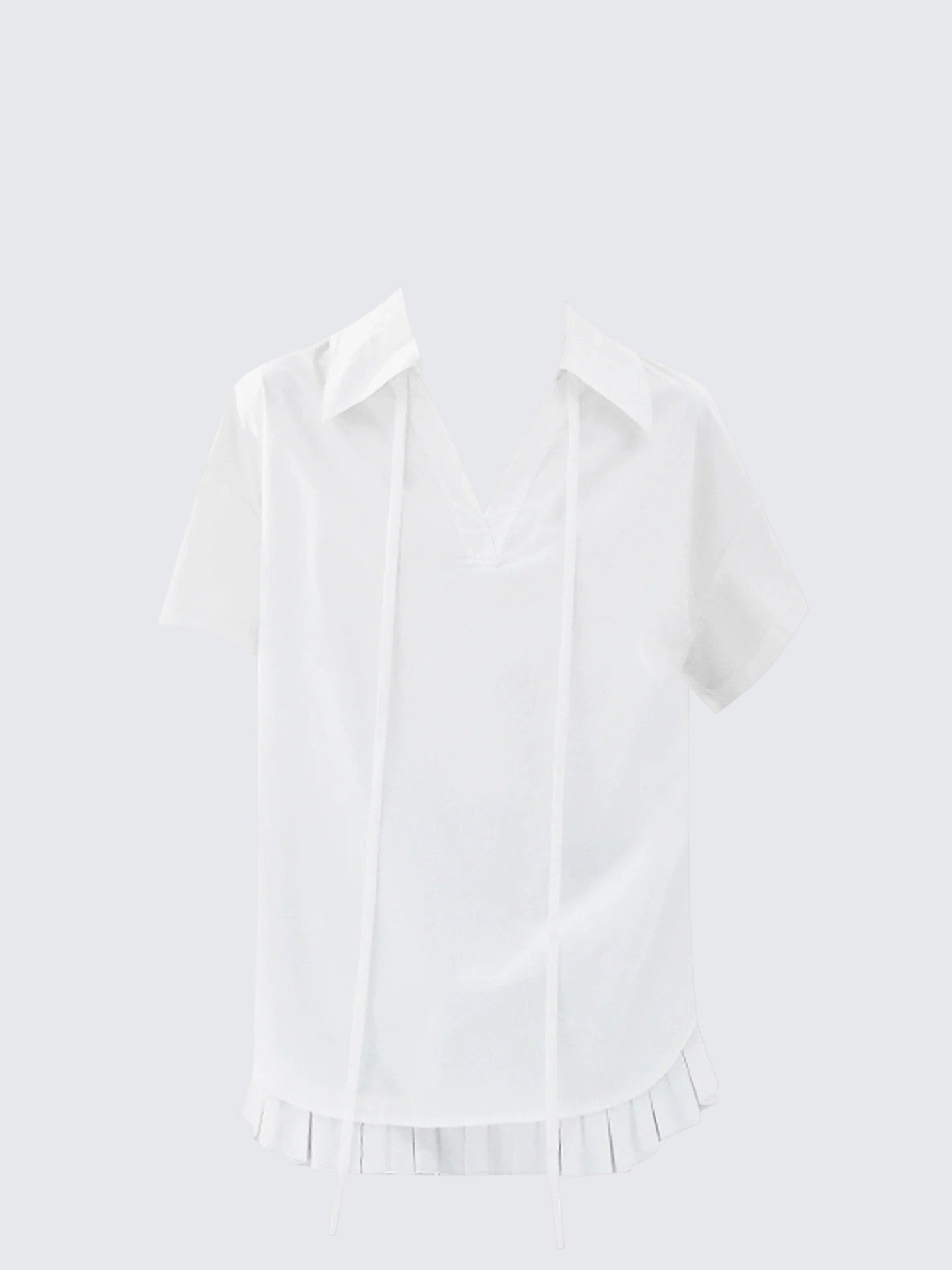 Korean Lace Hem V-Neck Top