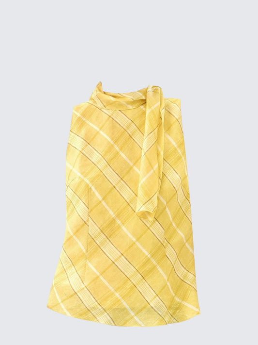 Plaid Halter Sleeveless Top