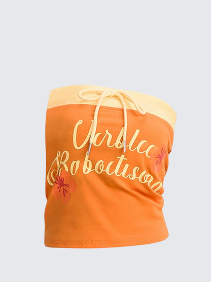 American Drawstring Bustier Top