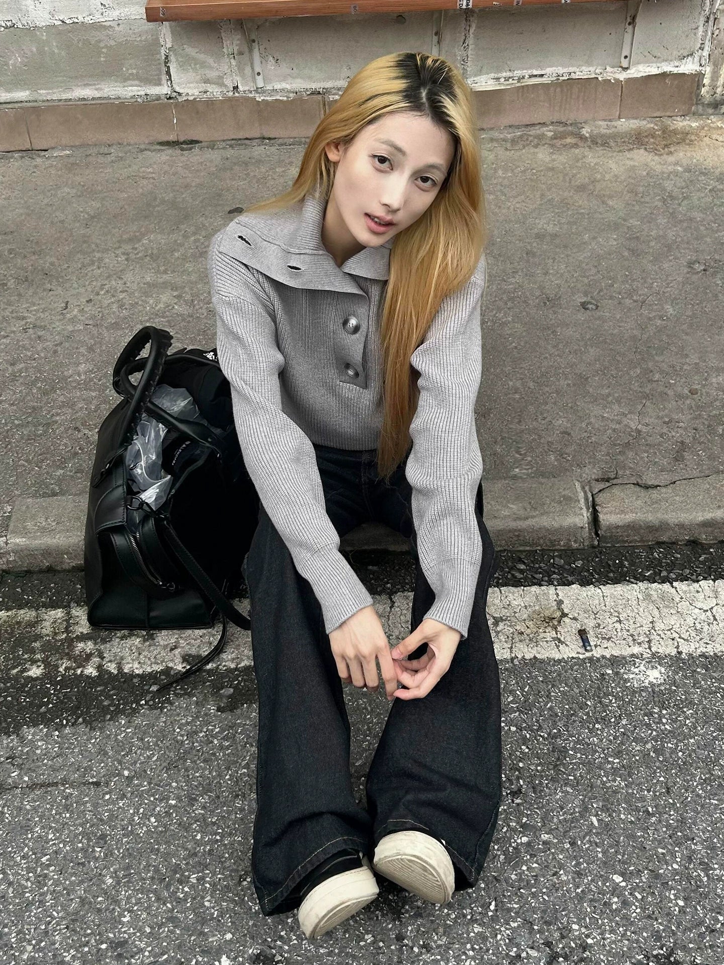 Relaxed High Neck Sweater