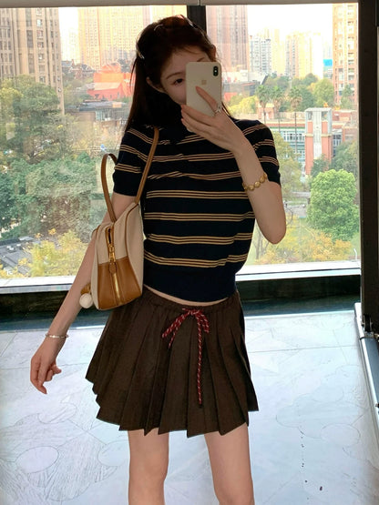 Striped Polo Short Sleeve Tee