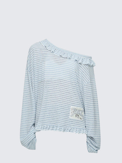 Korean Colorblock Asymmetric Tee