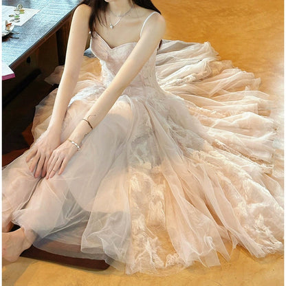 Butterfly Lace Tulle Resort Gown Dress