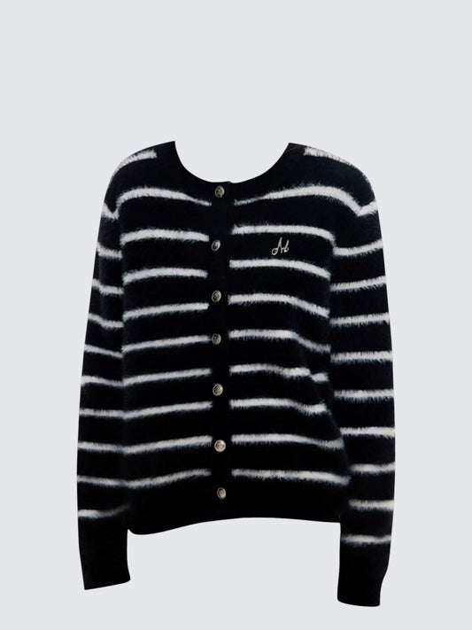 Mohair Stripe Cardigan Women