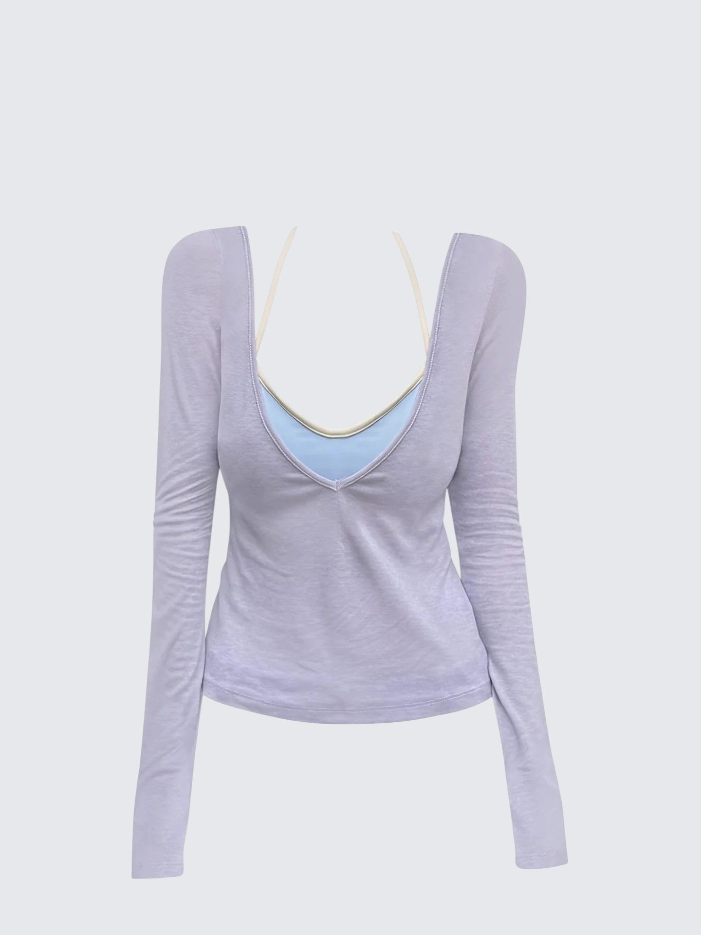 Korean V-Neck Halter Two-Piece Top