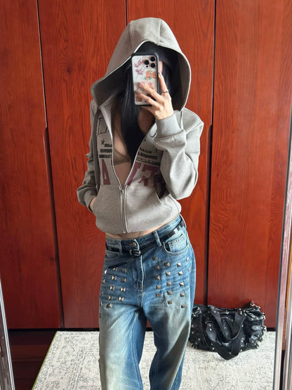 American Girl Distressed Hoodie